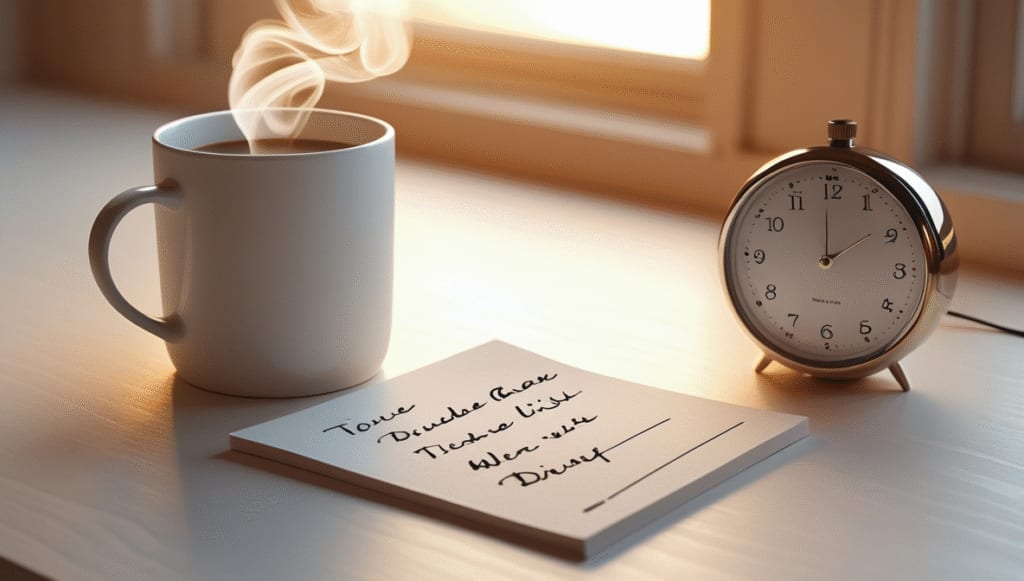 Simple productivity setup promoting a less-is-more approach to conserve energy with MS.